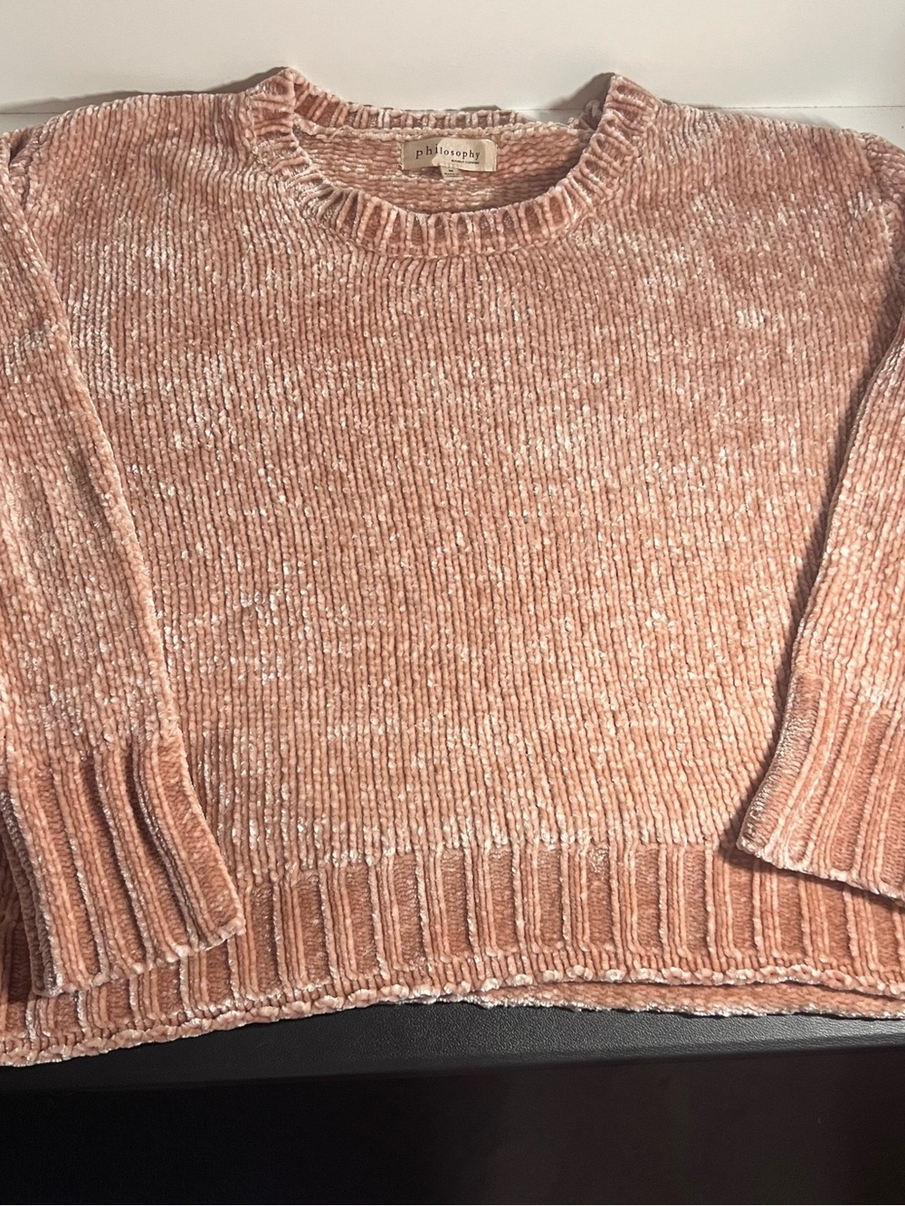 Philosophy Plush Chenille Crewneck Sweater - Rose Blush